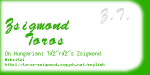zsigmond toros business card